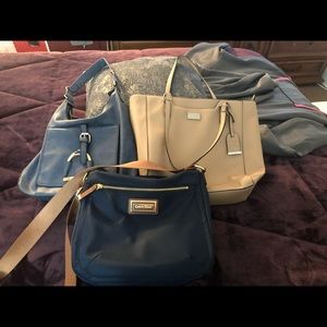 2 tote bags and 1 cross body Calvin Klein bag